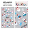 Pegatinas Originales para Uñas con Relieve de Santa Claus, Lote Mixto Variado, Pegatinas Navideñas 3D Transfronterizas Modelo Hg