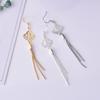 Pendientes de borla de plata 925 para mujer, con diseño geométrico de estrella de cinco puntas y diamantes, exagerados y largos, a la moda coreana