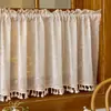 Cortina media de encaje estilo americano cortina de café Cortina corta para puerta de cocina Mosquitero Lista para colgar en barra venta al por mayor