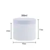 Frasco liner de camada dupla 200/300g plástico PET injeção tanque para creme transparente parede espessa boca larga tanque para creme em estoque