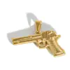 Joyería europea y americana de acero inoxidable hip hop retro titanio acero pirámide faraón pistola barra araña oro colgante venta al por mayor