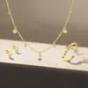 Collar Transfronterizo de Plata de Ley S925 con Borla de Ópalo Imitación Estrella Luna y Sol para Mujer Cadena para Clavícula de Lujo Accesible Europeo y Americano Juego de Cadena