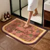 Alfombrilla de Piso Retro para Baño, Absorbente de Agua para Ducha, Resistente a la Suciedad, Antideslizante, Se Puede Cortar, Secado Rápido, Resistente al Desgaste, Alfombrilla de Piso de Tierra de Diatomeas