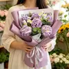 Bestseller internacional grande buquê de cravos de crochê, flores trançadas para o Dia das Mães, Dia dos Professores, decoração de casa, flores artificiais