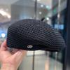 Boina Plisada de Diseñador Japonés para Mujer Versátil Adelgazante para la Cara Primavera Verano Seda de Leche Transpirable Sombrero de Artista