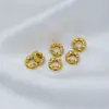 Venta directa de fábrica. Cuentas de cobre con baño de oro real de 14 quilates, chapadas en oro, que conservan el color. Accesorios para joyería DIY. Rueda de orificios pasantes.