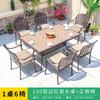 Mesa y silla de exterior de hierro fundido de aluminio simple, combinadas, para patio, jardín y balcón.
