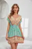 Vestido de Verano 2023 para Mujer Europeo y Americano Transfronterizo Amazon Nuevo de Encaje Chifón con Cuello en V Falda Corta para el Trabajo Hombre Algodón