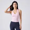 Sutiã Esportivo Feminino para Treinamento de Pilates, Sutiã com Gola Halter, Push-Up, Sustentação Lateral dos Seios, Top Regata Sutiã para Yoga para Usar por Cima
