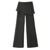 Pantalones de pana con forro polar de dos piezas de aspecto real para mujer Otoño/Invierno 2026 lana de arroz glutinoso cachemir cintura alta pantalones de pierna ancha de lana en capas