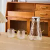 Jarra de Vidrio para Agua Fría, Resistente a Altas Temperaturas, Gran Capacidad para Uso Doméstico, Jarra para Agua Fría, Juego de Tazas para Agua Hervida, Jarra para Agua para Sala de Estar, Tetera