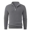 Suéter de Punto con Media Cremallera y Cuello Alto Otoño Invierno 2026 para Hombres Jóvenes Camisa Versátil de Moda Casual como Capa Base