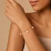 Pulseira de Pérola Sintética em Ouro 18K com Contas Douradas, Corrente de Aço Inoxidável, Corrente Fina Simples, Acessório para o Dia a Dia, Joia Transfronteiriça Europeia e Americana