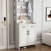 Zapatero para Entrada de Casa, Gabinete Integrado para Recibidor Interior, Nuevo Modelo 2026, Gran Capacidad, Multicapa, Colgador Simple para Ropa y Zapatos