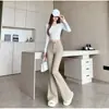 Pantalones acampanados simples de alta gama transfronterizos para mujer, nuevo otoño 2026 de cintura alta, adelgazantes, largos, versátiles, casuales, hasta el suelo