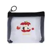 Manzana Roja Gato Simple Bolsa de Malla Transparente Estudiante Gran Capacidad Multifuncional Bolsa de Malla Creativa de Alto Valor Bolsa de Almacenamiento