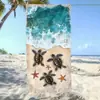 Amazon Cross-Border Estilo Verão Férias na Praia Toalha de Praia Microfibra Tartaruga Marinha Azul Toalha Esportiva