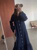 Estilo Garça Seca Primavera e Verão Estilo Americano Fashionável Retro Estilo Old Money Senso de Design Vestido Jeans Solto Casual Longo para Mulheres