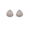 Pendientes de Gota Completamente Incrustados de Diamantes de Alto Nivel, Estilo Francés Simple y Exquisito, Pendientes Compactos y a la Moda de Lujo Ligero, Venta al por Mayor