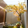 Árvore Artificial de Alta Qualidade Imitação de Ginkgo Planta Verde para Decoração de Janela, Paisagismo Minimalista Interno e Externo, Modelo Grande de Chão