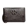 Bolso de Mano de Cuero Suave con Patrón de Cocodrilo Billetera de Negocios de Gran Capacidad para Hombre Bolso de Mano Largo Tipo Sobre para Hombre Bolso Social Juvenil