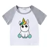 Unicornio unicornio Set Verano Nuevo Ropa Infantil Camiseta de Manga Corta para Bebé Pantalones Cortos Casual Conjunto de Dos Piezas Moderno