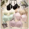Tira Gelatina Nu Nublado Toque Suave Suporte Macio Renda Lingerie Decote V Sexy Fina Sutiã Feminino Sutiã Sem Costura Efeito Push-Up