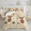 Kit de Textil para el Hogar Navideño con Impresión Digital Cepillada Temu/Jit Transpirable Agradable al Tacto Colcha Funda de Almohada Fábrica de Origen