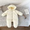 Roupa de Inverno para Bebê Roupa Infantil Macacão para Meninos e Meninas Jaqueta de Plumas de Pato Branca para Recém-Nascidos Saindo para o Ano Novo