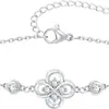 Pulsera de Cobre Chapado en Oro de 14 Quilates con Incrustaciones de Diamantes, Estilo de Moda Europeo y Americano Transfronterizo, Trébol de Cuatro Hojas para Mujer, Joyería Versátil de Lujo Ligero para Pareja