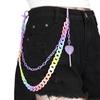 Joyería Transfronteriza Europea y Americana Ins Color Caramelo Doble Capa Resina Ultraligera Cadena para Pantalones Colgante Decorativo de Piruleta Amor Cadena para Pantalones
