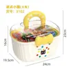 Caja grande de accesorios para el cabello de escritorio para niños, de dibujos animados de doble capa con separadores, caja de almacenamiento portátil multifuncional para clips de pelo y joyas, regalo