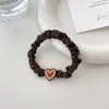 Simple Lazo para el Cabello con Forma de Corazón para Mujer, Cuerda para Cola de Caballo Alta, Goma Elástica, Anillo para el Cabello Intestino Delgado, Alta Elasticidad, Cuerda para el Cabello Duradera, Accesorio para el Cabello