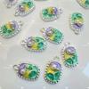 Pendente de Pintura a Óleo Jardim de Monet Flor Borboleta Espiga de Trigo Pérola Imitação Pulseira de Contas DIY Colar Liga Brincos de Gota de Óleo