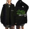 Sudadera europea transfronteriza Harajuku estampada con capucha suelta con cremallera al por mayor
