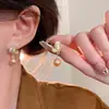 Pendientes de Perla Mariposa Color Champán para Mujer, Pendientes Únicos de Diseño de Nicho Piedra Ojo de Gato, Pendientes Retro de Lujo Ligero Estilo Coreano