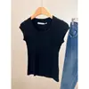Camiseta de Verano para Mujer, Ajustada, Cuello en U, Manga Corta, Versátil y Elegante, Top Base de Alta Elasticidad 2026