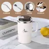 Taza de coche simple de acero inoxidable 304, taza de café de gran capacidad, taza portátil con separación de té y agua, taza de oficina