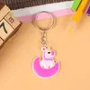 Chaveiro de Borracha Macia em PVC Cartoon Cruzado Criativo Fofo Silicone Pingente de Chaveiro de Carro Pequeno Presente