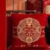 Nuevos cojines decorativos de estilo chino con el carácter de "alegría", rojos y festivos, adecuados para sofás, camas y como cojines de boda