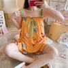 Casa sem mangas usar fino verão princesa suspender shorts menina bonito plus size pijamas soltos terno de duas peças estilo coreano
