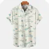 AliExpress Amazon comércio exterior transfronteiriço Nova camisa casual masculina plus size slim moda estampada em 3D manga curta masculina