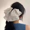 Presilha de Cabelo Elegante com Laço de Bolinhas Estilo Coreano para Mulheres, Presilha de Bico de Pato de Alta Qualidade para Meio Preso, Novo Modelo 2026 Presilha de Garra, Presilha Tubarão