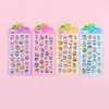 Adesivos de Cristal com Estampa Dourada, Adesivos Transparentes 3D de Desenho Animado para Planner, Adesivos Fofos de Material DIY para Estudantes, Adesivos Impermeáveis para Copos
