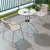 Juego de Mesa y Sillas para Exterior para Patio al Aire Libre, Sillas y Mesas de Comedor para Balcón Exterior, Montaje de Área de Ocio para Tienda de Té de Leche, Mesas de Hierro Forjado para Exterior