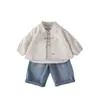 Ropa para Bebé, Ropa de Otoño, Traje para Bebé Niño, Camisa, Chaqueta, Estilo Nuevo, Bebé de Un Año, Conjunto Elegante de Tres Piezas para Primavera y Otoño