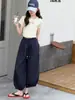 Pantalones de Verano para Niñas 2026 Nuevos Elegantes Casuales Ligeros Pantalones Globo Pantalones Linterna de Verano de Nueve Puntos Modernos