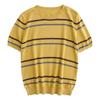 Playera de Rayas de Manga Corta para Mujer 2025 Verano Nueva Casual Simple Combinación de Colores Cuello Redondo Algodón Mangas Medias Tops para Mujer Dropshipping