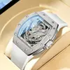 Reloj Marca Bugatti Nuevo Águila Esfera de Zafiro Resistente al Agua Luminoso Tipo Barril Reloj Mecánico Totalmente Automático