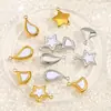 Pingente de estrela de cinco pontas gota d'água concha aço inoxidável banhado a ouro a vácuo pingente de furo único acessórios para colar DIY atacado